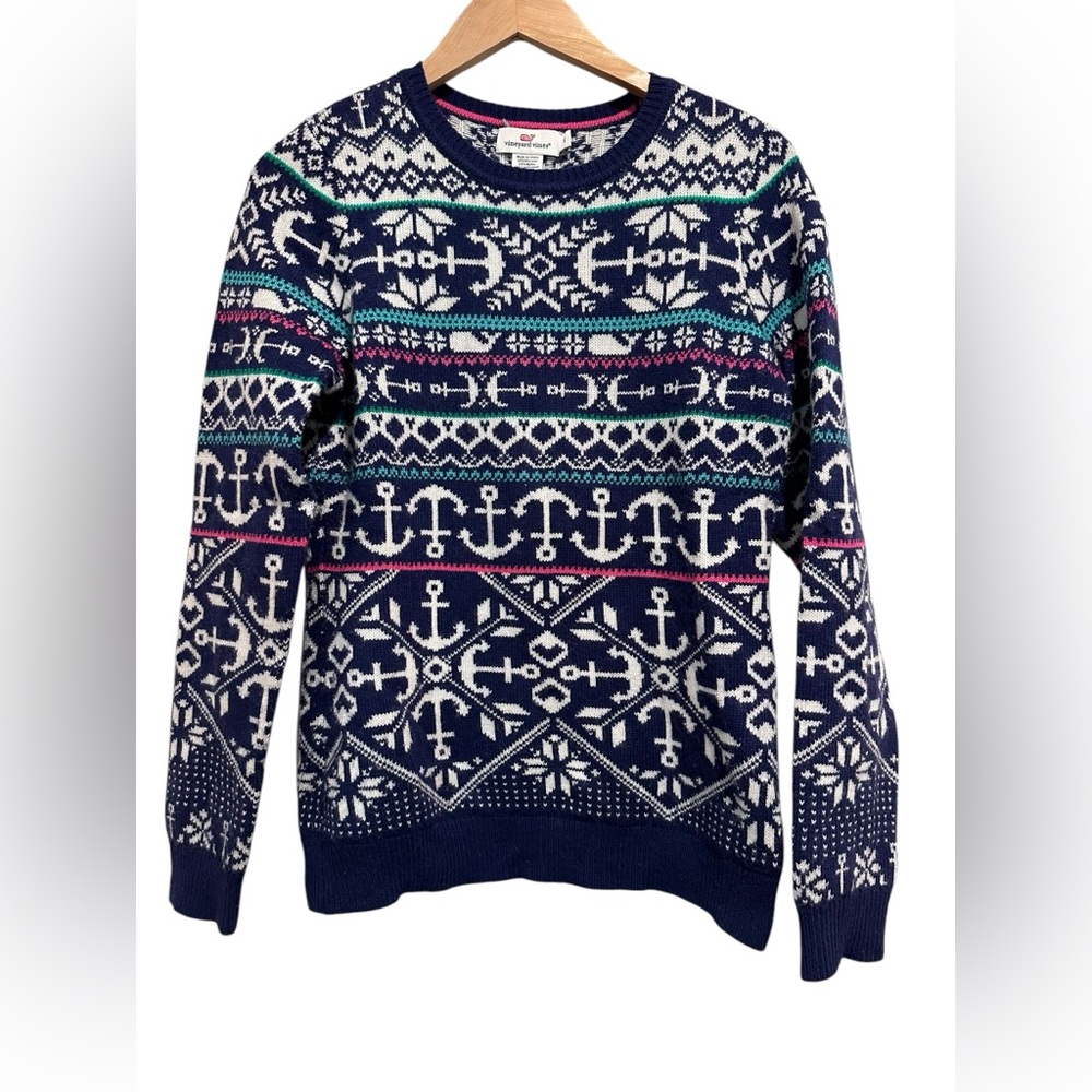 Vineyard Vines Snowflake Anchor Holiday Christmas Sweater Size Women’s Small